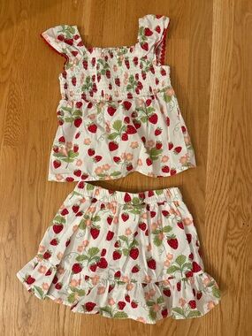 Gymboree White Skort with Red Strawberry Print